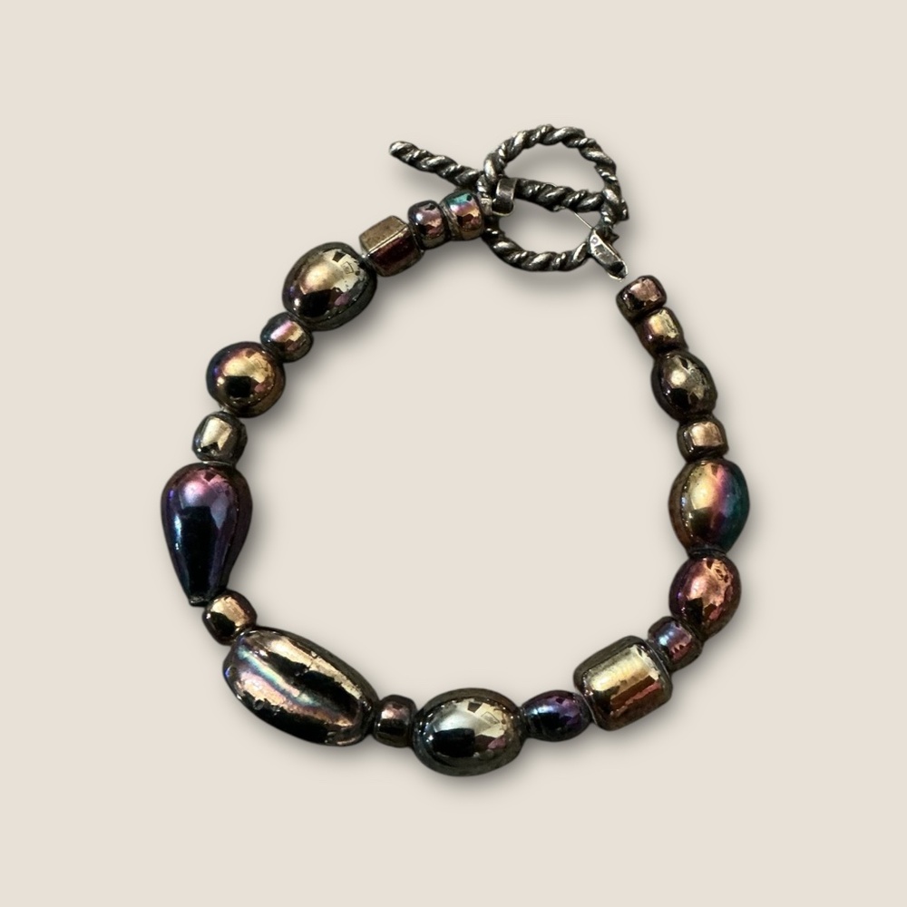 Vintage Aurora Borealis Glass Beaded Bracelet